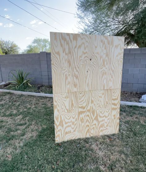 DIY FOLD IN HALF WALL — FINDING ARIZONA PODCAST Folding Wood Backdrop, Folding Backdrop Wall, Diy Freestanding Wall, Greenery Wall Diy, Diy Plywood Backdrop, Diy Party Props, Plywood Wall Paneling, Diy Backdrop Stand, Event Backdrops