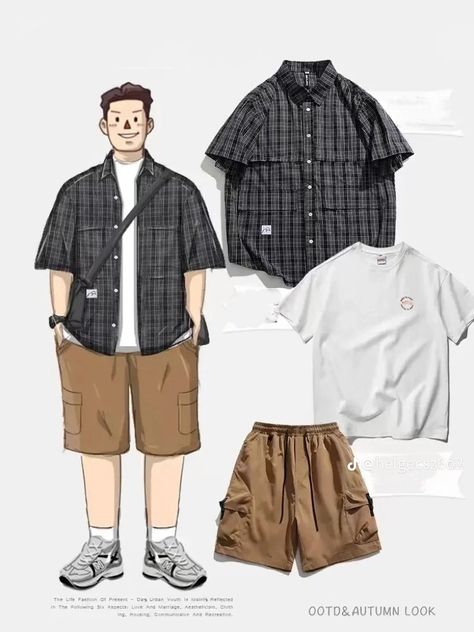 Clothes aesthetic man Urban Casual Style Plus Masc Fashion, Plus Size Male Summer Outfits, Outfit Cowo Gendut, Cool Boy Outfits Aesthetic, Outfit Cowo Gemuk, Big Guy Summer Fashion, Plus Size Guys Fashion, Big Mens Outfits, Outfits For Big Guys