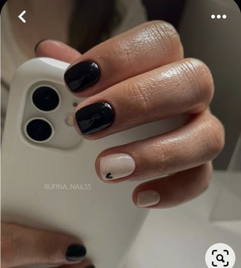 Short Black Nails, Short Classy Nails, Short Gel Nails, Subtle Nails, Simple Gel Nails, Minimal Nails, Casual Nails, Cute Gel Nails, Nail Fashion