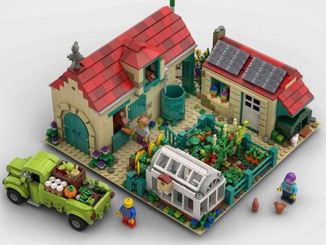 Lego Farm Moc, Lego Farm Ideas, Cute Lego Ideas, Lego Ideas To Build, Lego Farm, Cool Lego Ideas, Lego Moc Ideas, Lego City Ideas, Lego Build Ideas