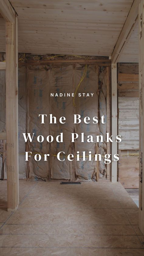 Wood Planks For Walls, Cheap Ceiling Ideas, Exposed Wood Ceilings, Wood Plank Ceiling, Ceiling Options, Shiplap Ceiling, Wood Plank Walls, Tongue And Groove Ceiling, Plank Ceiling