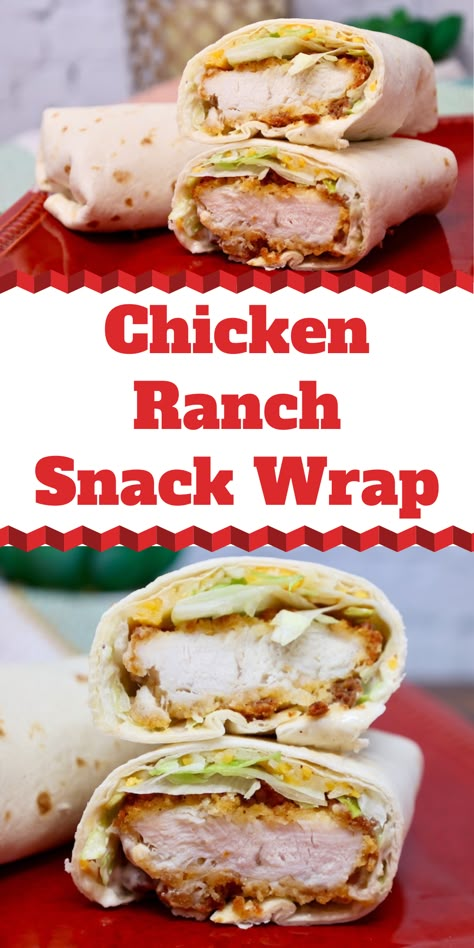 These Chicken Ranch Snack Wraps are an easy Mcdonald's copycat recipe that is perfect for a snack or a light lunch. These quick and easy snacks use frozen chicken strips for convenience and are easily customizable. Snack Wrap Mcdonalds, Mcdonalds Copycat Recipes, Chicken Snack Wrap, Snack Wraps, Crispy Chicken Wraps, Quick And Easy Snacks, Mcdonalds Chicken, Chicken Tortilla Soup Easy, Snack Wrap