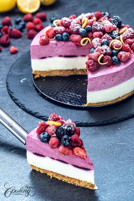 No-bake Yogurt Mousse Cake, Lemon Mousse Cake, Mousse Desserts, Yogurt Mousse, Cooking With Toddlers, Adventure Videos, Mousse Cake Recipe, Berry Yogurt, Raspberry Yogurt