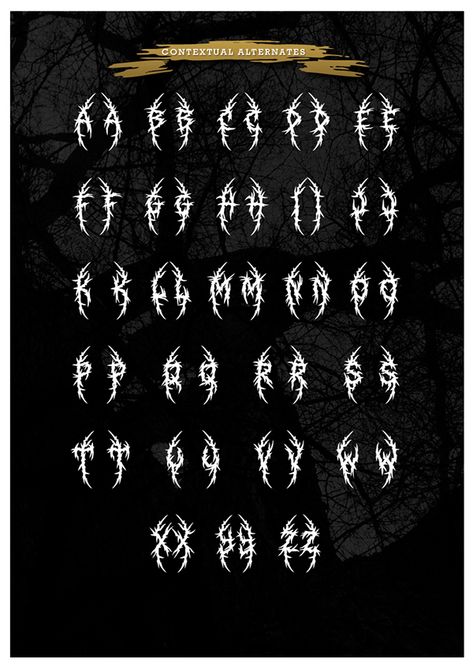 Deathmetal Fonts, Metal Fonts Alphabet, Metal Font Tattoo, Dark Fonts, Chrome Typography, Still Tattoo, Black Metal Font, Be Still Tattoo, Metal Typography