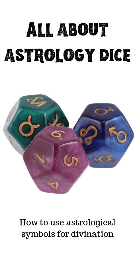 How To Read The Symbols On Astrology Dice: I recently started selling a little-known divination tool called Astrology Dice. These dice have astrological symbols on them and give simple but clear answers to questions. This unusual divination method uses three beautiful dice with different astrological symbols on them. This is perfect for witchcraft or use in divination rituals. Divination symbols. Dice divination techniques. #divination #witch #astrology #witchcraft #wicca #pagan #occult Divination Symbols, Divination Techniques, Dice Divination, Divination Dice, Astrology Dice, Witch Astrology, Witch Research, Divination Witch, Divination Methods