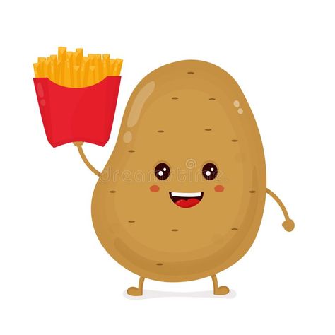 Cute happy smiling funny potato stock illustration Potato Illustration, Funny Potato, Cartoon Pic, French Fried Potatoes, Food Cartoon, Eating Food, Cute Happy, Egg Chair, Funny Cartoon