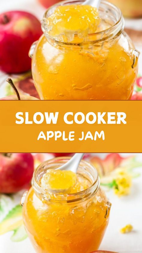 Apple Jam in Slow Cooker Apple Jelly Recipe, Hot Apple Juice, Slow Cooker Breakfast Recipes, Crockpot Breakfast Recipes, Slow Cooker Apple, Breakfast Crockpot Recipes, Water Fruit, Slow Cooker Breakfast, Apple Jelly