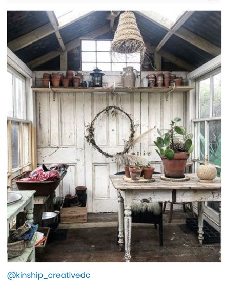 Rustic She Shed Interior, Rustic She Shed Interior Ideas, Rustic She Shed, Woman Cave Ideas, She Shed Interior Ideas, She Shed Greenhouse, Potting Shed Ideas, She Shed Interior, Lady Lair