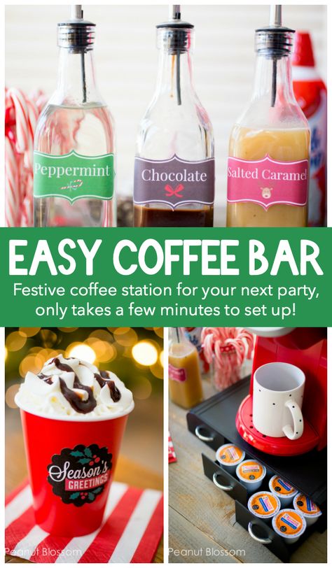 Easy Coffee Bar For Party, Coffee And Cocoa Bar Ideas, Coffee Bar Ingredients, Coffee Bar Brunch, Coffee Bar Recipes, Coffee Bar Toppings, Teacher Appreciation Coffee Bar, Coffee Bar Fundraiser Ideas, School Coffee Bar Ideas