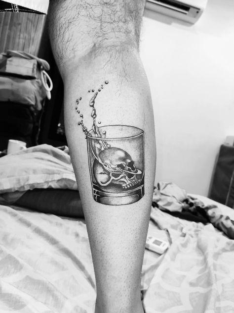 Alcohol Is Poison Tattoo, Bourbon Tattoo Ideas, Alcohol Bottle Tattoo, Bourbon Tattoo, Drinking Tattoos, Tender Tattoo, Rum Tattoo, Husband Wife Tattoos, Tattoos 2023