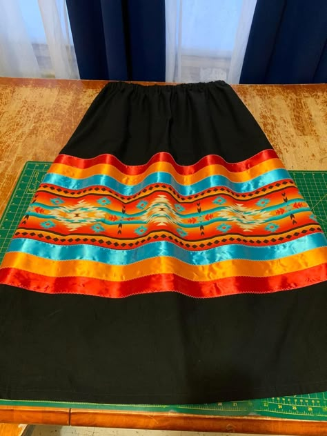 Native American Traditional Dress, Ribbon Skirts Native American Ideas, Navajo Ribbon Skirt, Native American Fancy Shawl Regalia, Native American Skirts, Ribbon Skirts Native American Diy, Native American Shawl, Purple Ribbon Skirt, Native Ribbon Skirt Ideas