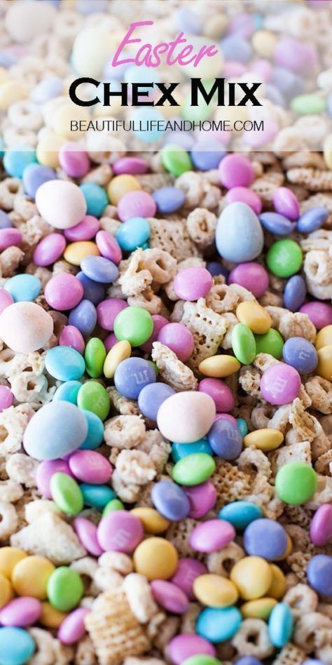 Easter Fun Food Ideas, Easter Desserts Easy No Bake, Easter No Bake Treats, Fun Easy Easter Desserts, Easter Trail Mix For Kids, Easter Basket Centerpiece Ideas, Brunch Easter Ideas, Fun Easter Treats To Make, Spring Chex Mix Recipes