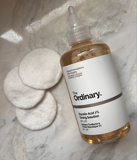 The ordinary skin care Toner For Acne Prone Skin, Best Toner For Acne, The Ordinary Glycolic Acid, Acne Toner, Dark Armpits, Best Toner, Skin Aesthetics, Exfoliating Toner, Coconut Oil For Skin