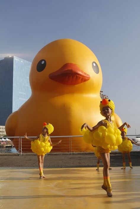 Taiwan Giant Rubber Duck, Florentijn Hofman, Duck Halloween Costume, Floating Installation, Duck Costumes, Hot Air Balloon Festival, Rubber Duckies, Lost At Sea, Duck Pins