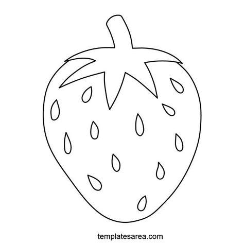 Free Printable Strawberry Line Art Template for Crafts Printable Strawberry Template, Strawberry Stencil, Strawberry Outline, Strawberry Line Art, Strawberry Template, Fruit Template, Line Art Template, Punch Needle Patterns Free Printable, Strawberry Coloring Pages