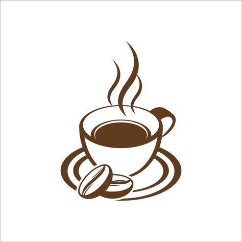 Caffe Design, Coffee Cup Illustration, Coffee Bean Logo, Coffee Cup Drawing, Desain Ux, Cafe Icon, Coffee Cup Icon, Cup Illustration, Coffee Shop Logo Design