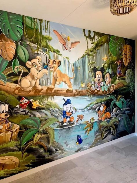 Baby Nursery Murals, Disney Baby Rooms, Disney Wall Murals, Disney Mural, Cartoon Wall Painting, Disney Room Decor, Kids Room Murals, Kids Room Paint, Baby Room Themes