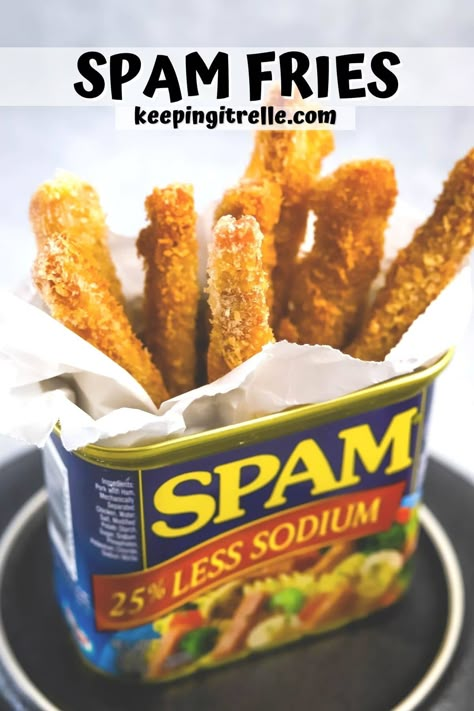 Hawaiian French Fries, Dinner Ideas With Spam, Air Fried Spam, Spam Appetizers Parties Food, Air Fryer Spam Recipes, Fried Spam Recipes, Spam Dip, Spam Appetizers, Spam Fries Recipe