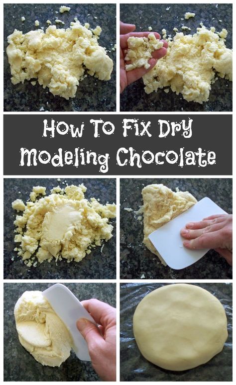 How to fix dry modeling chocolate. Step-by-step instructions. Modeling Chocolate Recipes, Cupcakes Fondant, Chocolate Candy Recipes, Chocolate Work, Modelling Chocolate, Chocolate Making, Gateaux Cake, Modeling Chocolate, Fondant Toppers