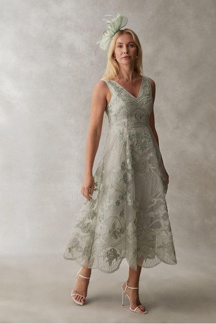 Womens Dresses | Oasis Midi Mother Of Groom Dress, Wedding Guess Dress, Best Dressed Wedding Guest, Mother Of Groom Outfits, Wedding Guess, Lace Wedding Guest Dress, Dress Sage Green, Cutwork Lace, Mother Of The Bride Outfits