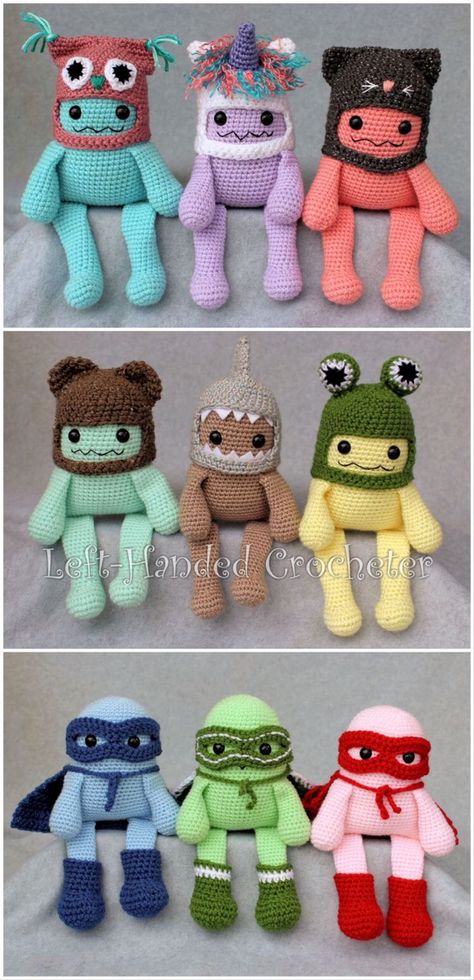 Crochet Amigurumi Monster, Crochet Mini Monster Free Pattern, Crochet Cute Monster, Crochet Mini Monster, Monster Free Crochet Pattern, Easy Crochet Monster Pattern Free, Free Monster Crochet Patterns, Monster Amigurumi Free Pattern, Crochet Mini Toys