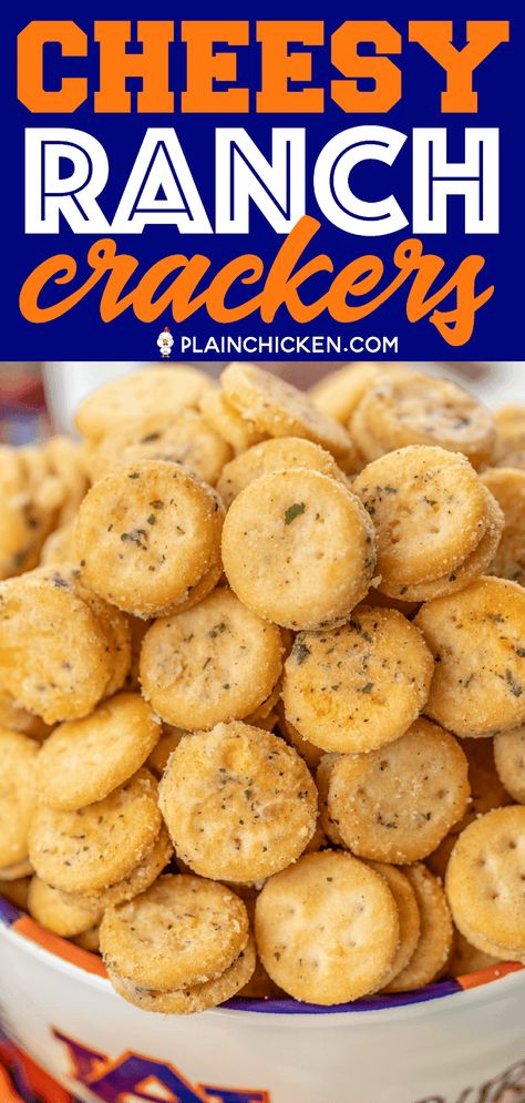 Cheesy Ranch Crackers, Chicken Ritz, Ranch Crackers, Ritz Bits, Ritz Cracker Recipes, Football Friday, Cheesy Crackers, Soups And Chilis, Cheesy Ranch