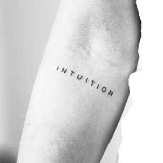 INTUITION #lettering #tattoo #letteringtattoo #minimalism Intuition Tattoo, Wörter Tattoos, Meaningful Wrist Tattoos, One Word Tattoos, Tattoo Minimal, Tattoo Dog, Paw Tattoo, Lettering Tattoo, Omerta Tattoo