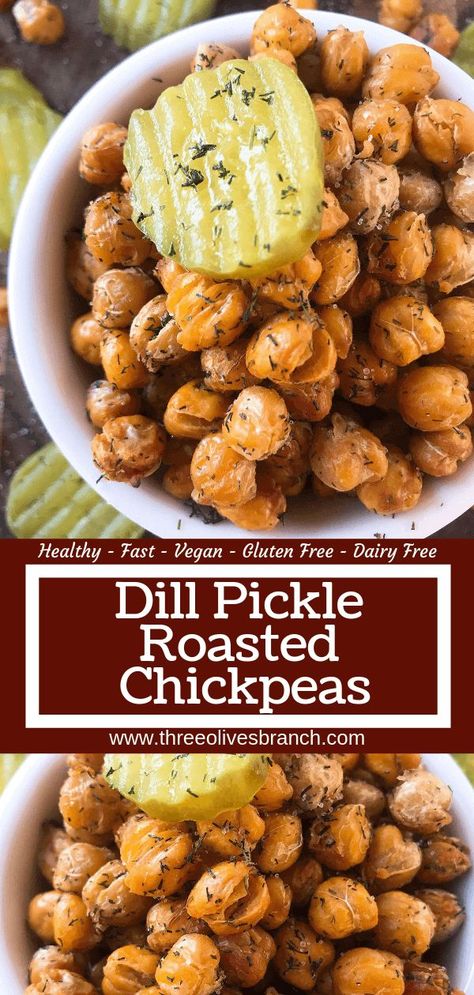 Pickle Brine, Chickpea Recipes Roasted, Food For Entertaining, Crunchy Chickpeas, Healthy Appetizer, Chickpea Recipes, Vegan Appetizers, Garbanzo Beans, Roasted Chickpeas