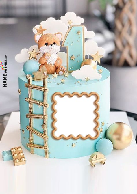 Gateau Baby Shower Garcon, 1st Birthday Cake Designs, One Year Birthday Cake, Baby 1st Birthday Cake, Birthday Cake Design, Boys First Birthday Cake, Birthday Cake Decorations, Boys 1st Birthday Cake, Baby Boy Birthday Cake