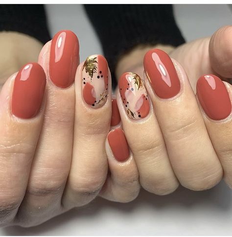 Nails Design With Gold, Cute Gel Nail Designs, Fall Autumn Nails, Red Nails Design, Nail Art Trendy, Autumn Nail Art, Ombre Nail Art Designs, Nails Collection, Art Hacks