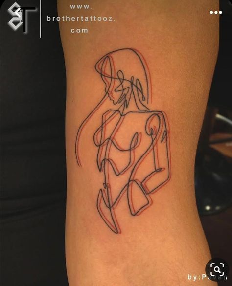 Line Work Women Tattoo, Line Tattoos Black Women, Feminine Line Work Tattoo, Women Siloute Tattoo, Womans Silloute Tattoo, Tattoo Women Silhouette, Cool Line Art Tattoo, Female Sillouhette Tattoo, Abstract Tattoo Women