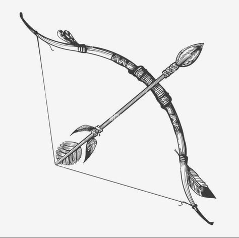 Native American Bow And Arrow Tattoo, Bow And Arrow Tattoo For Men, Bow And Arrow Drawing, Bow And Arrow Tattoos, Scattered Tattoos, Indian Arrow Tattoo, Viking Arrow, Bow And Arrow Tattoo, Mens Arrow Tattoo