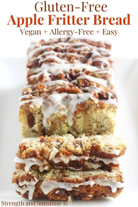 Amish Apple Fritter, Gluten Free Apple Recipes, Gluten Free Quick Bread, Apple Fritter Bread, Apple Fritter, Gluten Free Recipes Bread, Gluten Free Breads, Gf Baking, Gf Bread