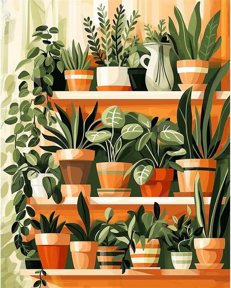 Amazon.com: Natuyalo Paint by Numbers for Adults - DIY Adult Paint by Number Kits Painting on Canvas Green Plant Painting by Numbers for Beginners, Potted Art Craft Kits for Adults (16x20 Inch) : Everything Else Pot Plant Painting, Potted Plant Painting, House Plant Painting, Plant Painting Acrylic, Green Plant Painting, Painted Plants, Craft Kits For Adults, Vibe Board, Paint Inspo