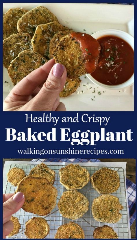 Crispy Baked Eggplant, Baked Eggplant Recipes, Baked Eggplant Slices, Crispy Eggplant, Eggplant Recipes Easy, Egg Plant, Eggplant Dishes, Baked Eggplant, Walking On Sunshine