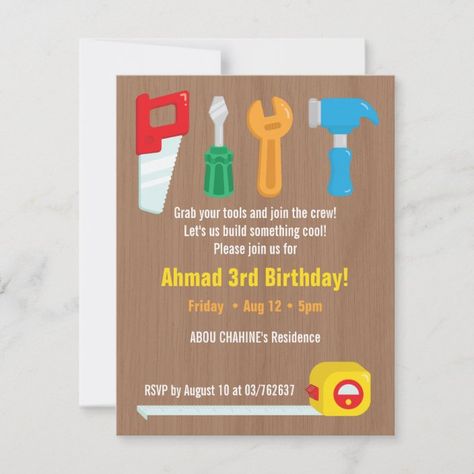 Handyman Birthday Party, Handyman Birthday, Mechanic Birthday, Tools Birthday Party, Mechanics Birthday, Birthday Party Boys, Bday Stuff, Pokemon Birthday Party, Wild One Birthday Party