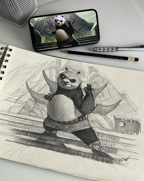 Panda Sketch, Pen Art Drawings, Art Drawings Sketches Pencil, Arte Sketchbook, Kung Fu Panda, Art Drawings Sketches Creative, Arte Fantasy, Realistic Art, Art Inspiration Painting