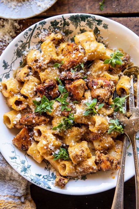 Roasted Butternut Squash and Sun-Dried Tomato Chicken Pasta | halfbakedharvest.com Roasted Butternut Squash And Sun-dried Tomato Chicken Pasta, Half Baked Harvest Butternut Squash, Fall Pasta Dinner, Tomato Chicken Pasta, 2024 Meals, Half Baked Harvest Recipes, Tomato Chicken, Butternut Squash Pasta, Squash Pasta