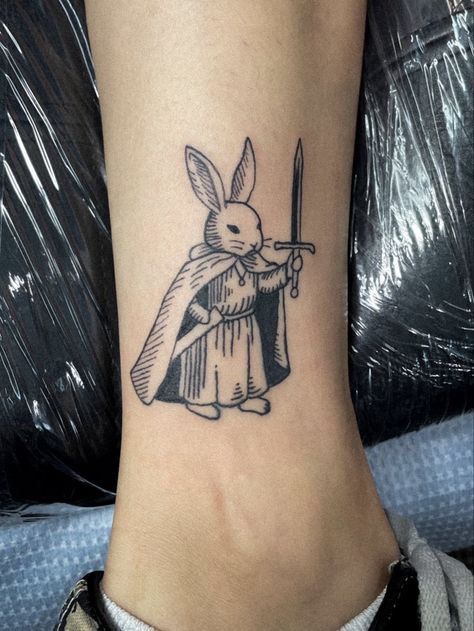 Silly Bestie Tattoos, Traditional Rabbit Tattoo, Tattoo Medieval, 2025 Tattoo, Cottagecore Tattoo, Silly Tattoos, Tattoo Ideas Drawings, Ferret Tattoo, Dnd Warhammer