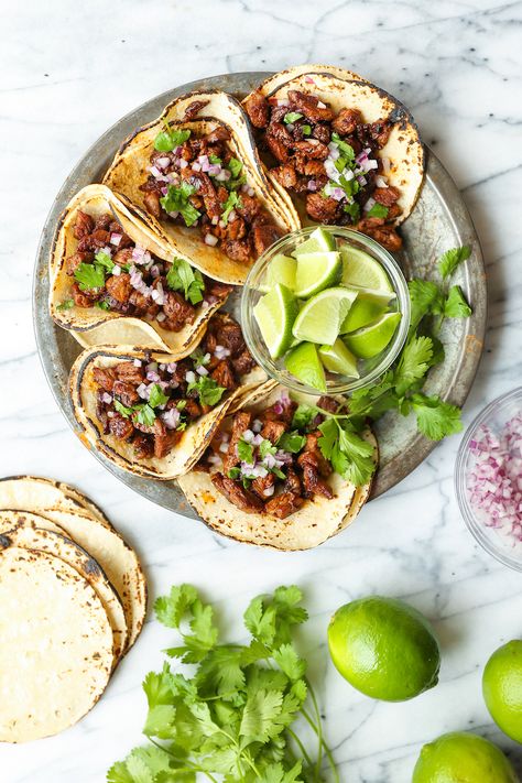 Street Taco Dinner Party, Cilantro Lime Steak Tacos, Taco Truck Recipes, Taco Truck Tacos Recipe, Street Tacos Steak, Taco Truck Tacos, Authentic Mexican Street Tacos, Real Tacos, Real Mexican Tacos