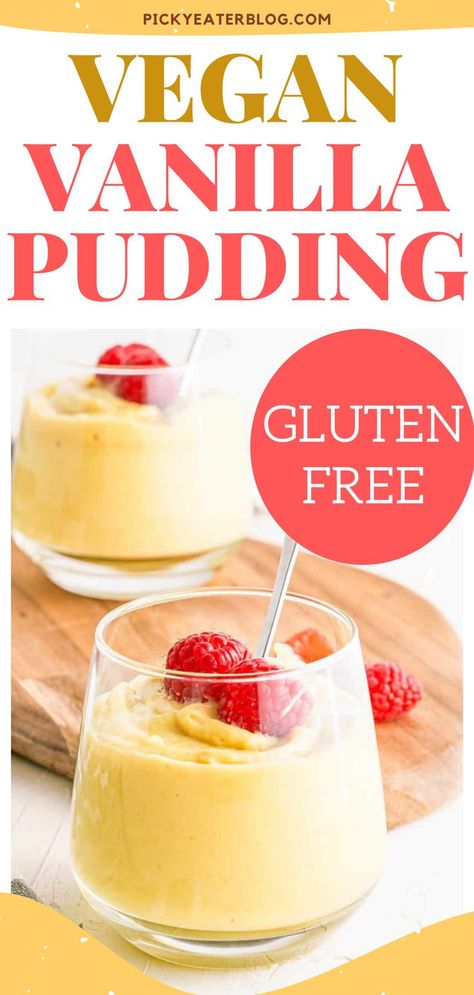 Vegan Pudding Recipe, Vegan Vanilla Pudding, Vanilla Pudding Desserts, Vanilla Pudding Recipe, Dessert Dairy Free, Gluten Free Pudding, Dairy Free Pudding, Vanilla Pudding Recipes, Healthy Chocolate Pudding