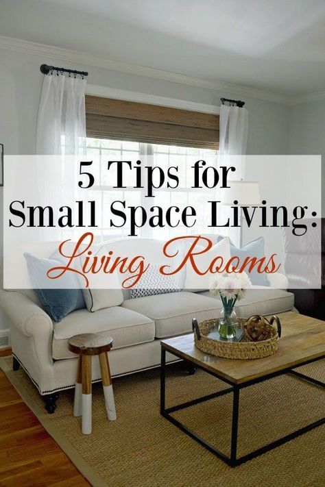 5 Tips for Small Space Living: Living Room #livingroom #smallspaces #decor #livingroomideas Salons Cottage, Small Living Room Furniture, Small Living Room Layout, Living Room Furniture Arrangement, Apartment Decoration, Living Room Designs Small Spaces, Living Room Arrangements, Small Living Room Decor, Small Space Living Room