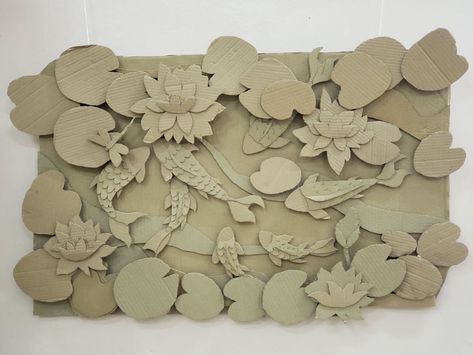 Design Paper Crafts, Art Crafts For Kids, Cardboard Art Projects, Cardboard Relief, Cardboard Art Sculpture, Art Is Life, 3d Art Projects, Cardboard Design, Cardboard Crafts Diy