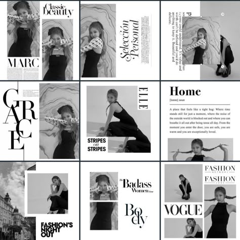 Magazine Instagram Post, Vogue Magazine Design, Vogue Magazine Layout Design, Kpop Magazine Layout, Magazine Edit Kpop, Kpop Magazine Edit, Magazine Moodboard, Magazine Edit, Insta Grid