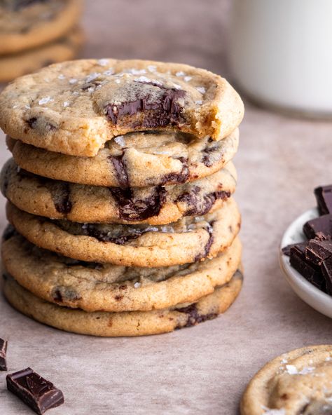 The Best Chewy Chocolate Chip Cookies - In Bloom Bakery Best Chewy Chocolate Chip Cookies, In Bloom Bakery, Bloom Bakery, Bubble Waffle, Oatmeal Cookies Chewy, Flaky Salt, Chocolate Banana Bread, Buttery Cookies, Chewy Chocolate Chip Cookies