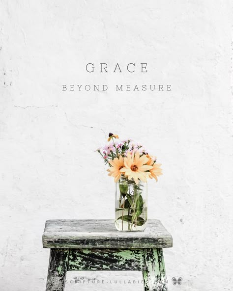 So much found between the pages of Scripture is without measure — an unearthly rule beyond our grasp. A Savior’s unbound love that bound Him to a cross. Patience without wane. Grace, also, far beyond our own measure. There is no place we can wander that His grace will not go. There is no hurt, no shame, no guilt that His grace will turn away from. His grace runs deeper than our insecurities. Read “Grace Beyond Measure" in our journal. By His Grace Quotes, Grace Verses, Grace Quote, Gods Quotes, He Is Lord, Grace Quotes, Grace Art, Christian Love, My Jesus