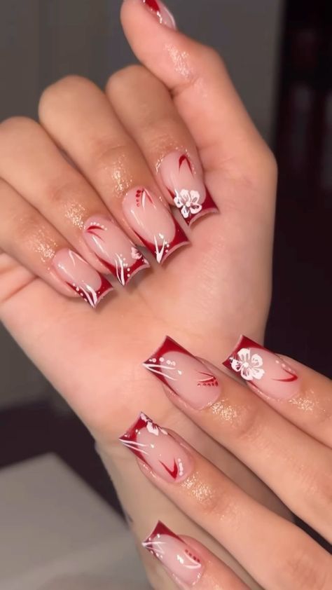 #pinterest #tiktok #instagram #women #latina #beauty #inspo #nail #naildesign #coffinshapenails #nailsoftheday Remove Gel X Nails, Gel With Tips, Enid Nails, Beginner Gel Nails, Red Nail Designs Summer, Gel X Nails At Home, Easy Nail Art Diy, Nails At Home Easy, Apres Gel X Nails