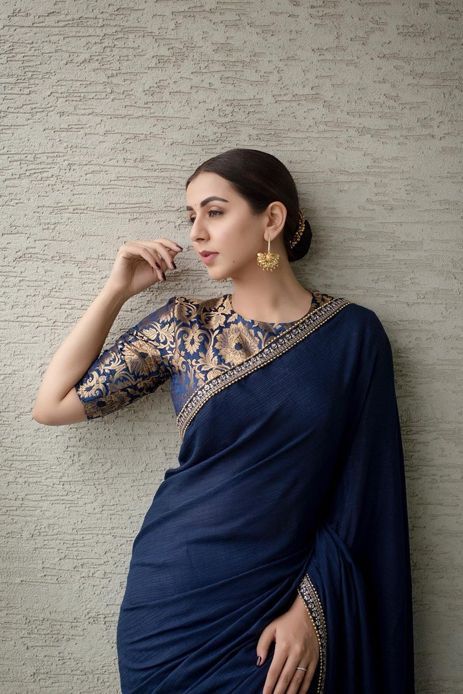 Navy Blue Saree, Saree Wearing Styles, Sarees For Girls, Simple Saree Designs, Fashionable Saree Blouse Designs, Fancy Sarees Party Wear, Pushing Boundaries, Indian Saree Blouses Designs, Simple Sarees