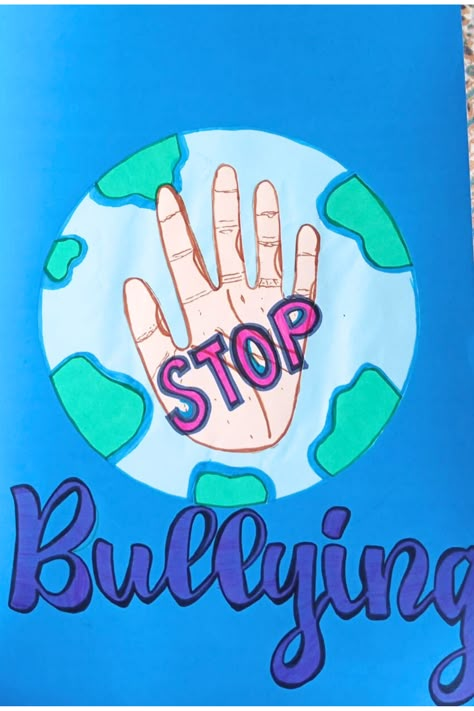 Bully Awareness Poster, Bulling Drawing Ideas, Bully Quotes, Anti Bully Quotes, Stop Bulling, Handwritten Design, Awareness Poster, Simple Poster, Campaign Posters