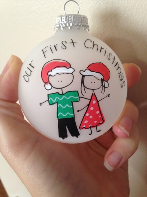 A personal favorite from my Etsy shop https://www.etsy.com/listing/165369089/our-first-christrmas-couple-ornament Diy Christmas Gifts For Boyfriend, Christmas Ideas For Boyfriend, Our First Christmas Ornament, Diy Christmas Ornaments Easy, Boyfriend Gift Ideas, Boyfriend Christmas, Creative Gifts For Boyfriend, Bf Gifts